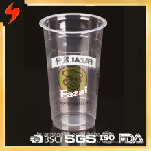 Tasse de boisson jetable en plastique clair en plastique clair de vente FDA standard 650ml / 22oz